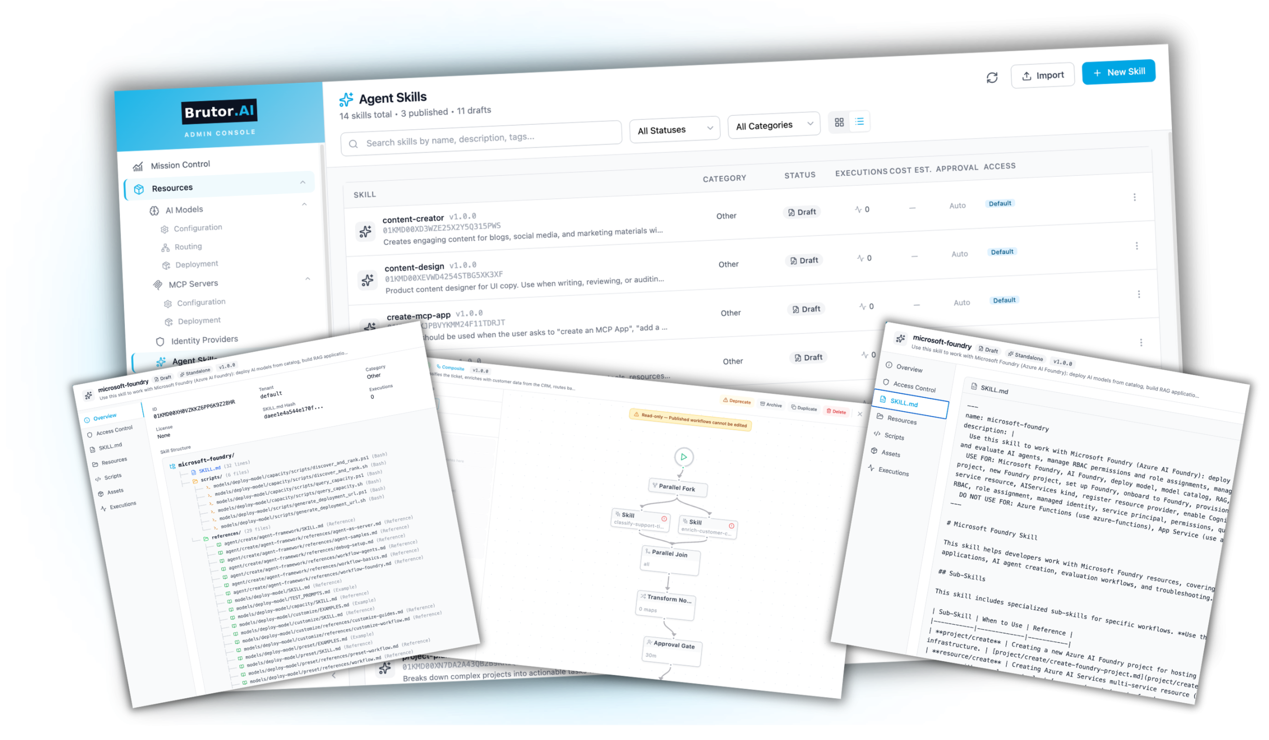 Brutor AI Gateway — Agent skill editor