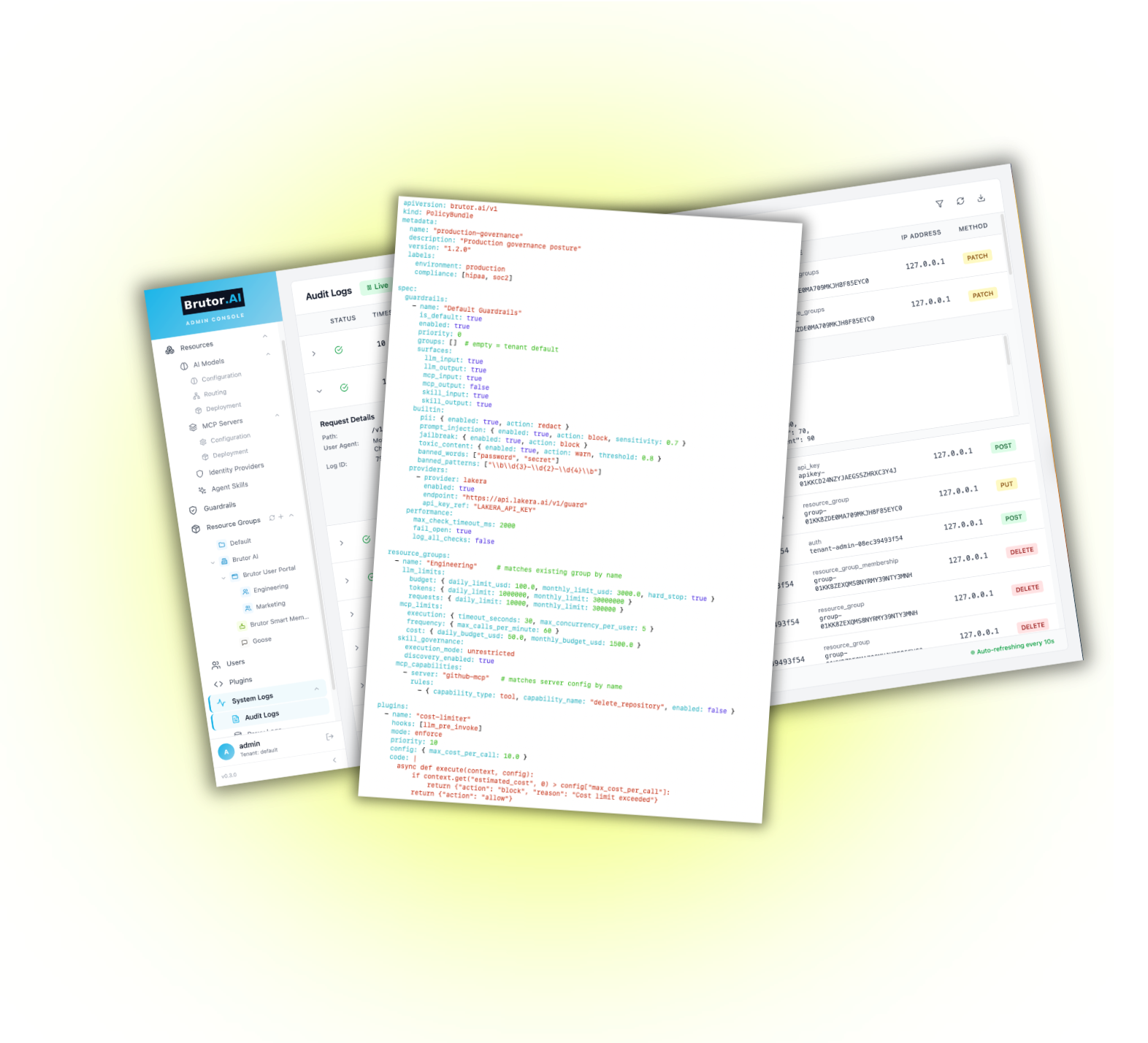Brutor AI Platform — Compliance dashboard
