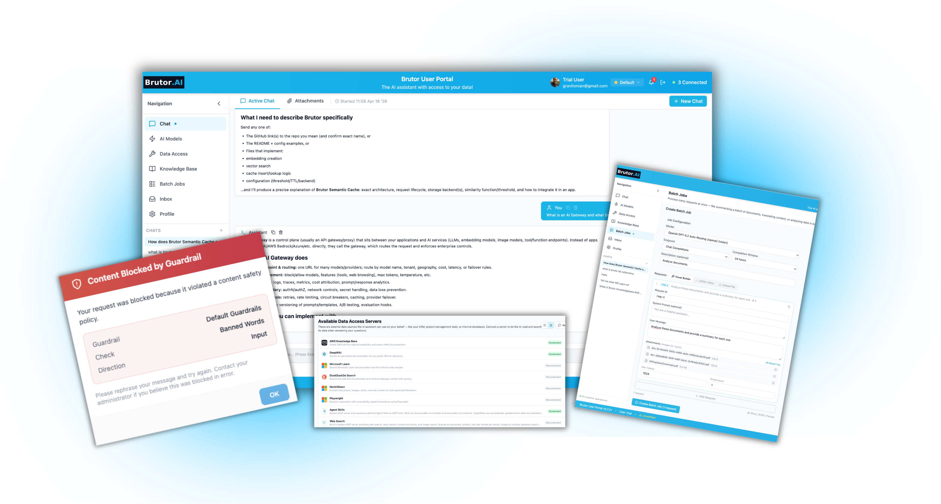 Brutor AI User Portal &mdash; governed AI workspace for enterprise teams
